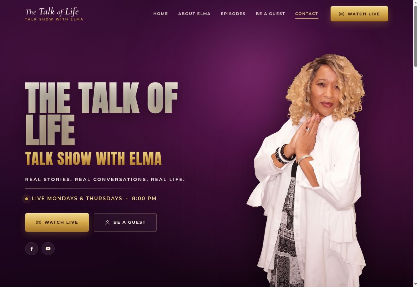 The Talk of Life with Elma website homepage